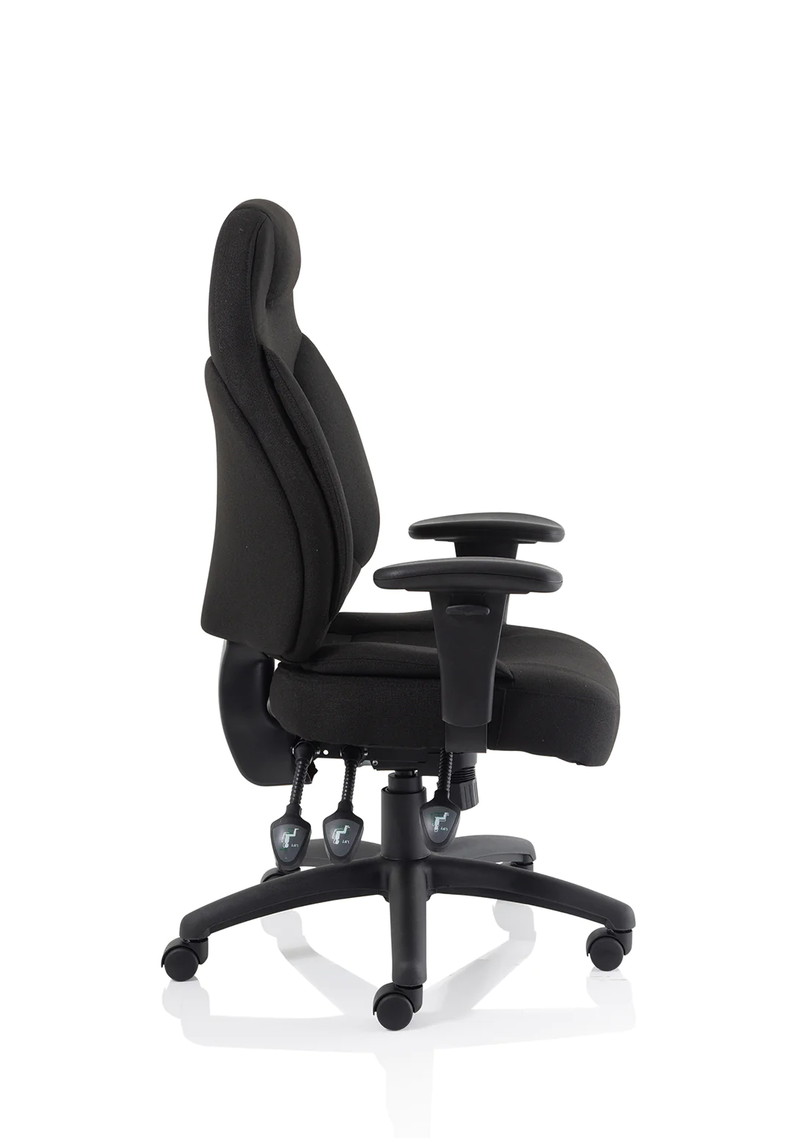 Galaxy Task Operator Chair Black Fabric With Arms - NWOF