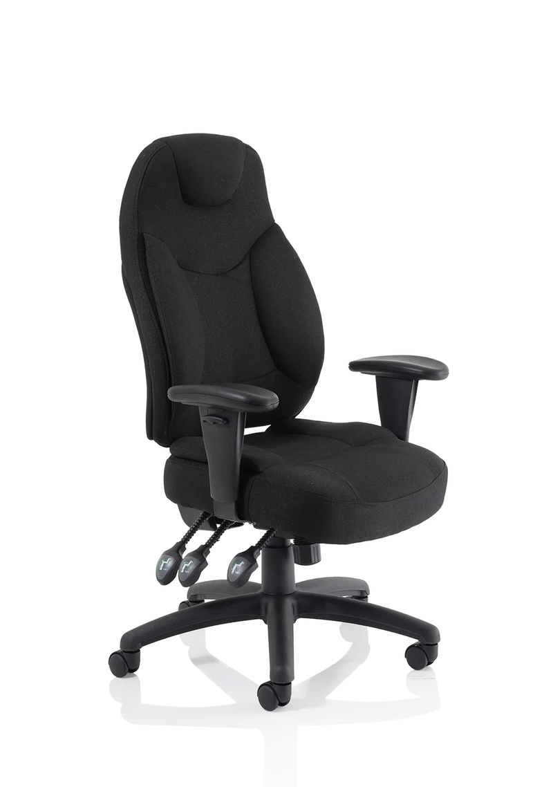 Galaxy Task Operator Chair Black Fabric With Arms - NWOF