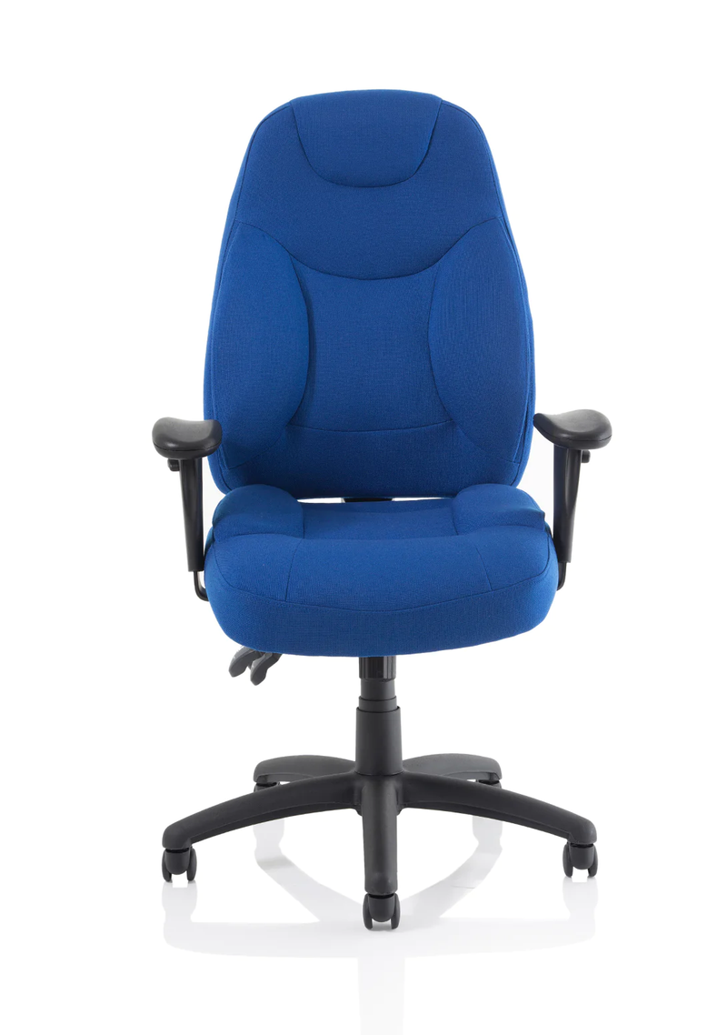 Galaxy Task Operator Chair Blue Fabric With Arms - NWOF