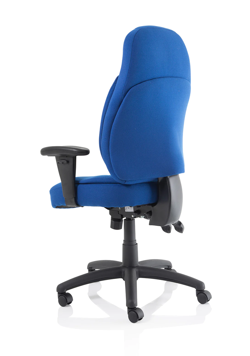 Galaxy Task Operator Chair Blue Fabric With Arms - NWOF