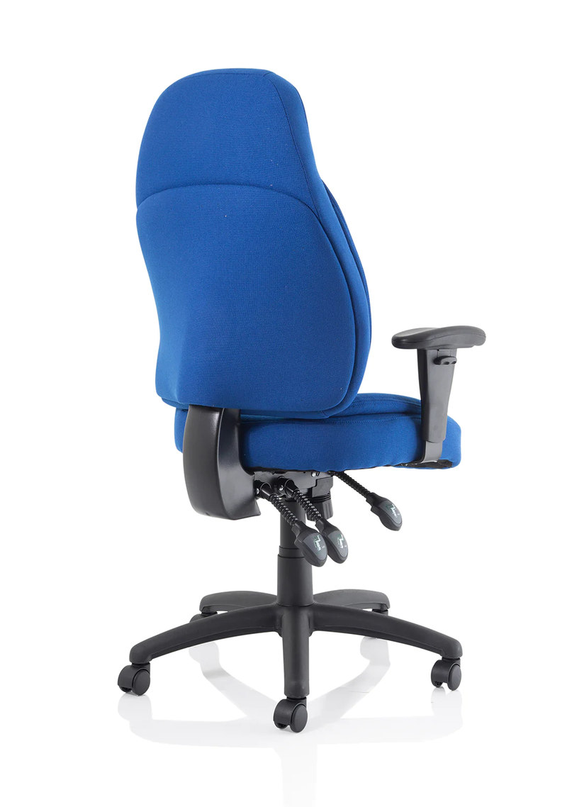 Galaxy Task Operator Chair Blue Fabric With Arms - NWOF