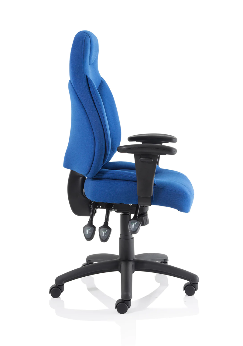 Galaxy Task Operator Chair Blue Fabric With Arms - NWOF