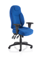Galaxy Task Operator Chair Blue Fabric With Arms - NWOF