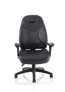 Galaxy Task Operator Chair Black Leather With Arms - NWOF