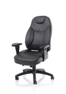 Galaxy Task Operator Chair Black Leather With Arms - NWOF