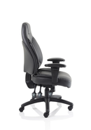 Galaxy Task Operator Chair Black Leather With Arms - NWOF