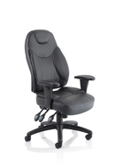 Galaxy Task Operator Chair Black Leather With Arms - NWOF