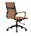 Aura Contemporary Medium Back Bonded Leather Executive Chair - Black Frame