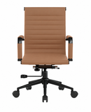 Aura Contemporary Medium Back Bonded Leather Executive Chair - Black Frame