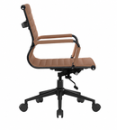 Aura Contemporary Medium Back Bonded Leather Executive Chair - Black Frame