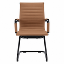 Aura Contemporary Medium Back Bonded Leather Visitor Chair - Black Frame