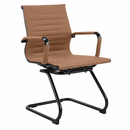 Aura Contemporary Medium Back Bonded Leather Visitor Chair - Black Frame