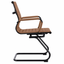 Aura Contemporary Medium Back Bonded Leather Visitor Chair - Black Frame