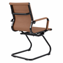 Aura Contemporary Medium Back Bonded Leather Visitor Chair - Black Frame