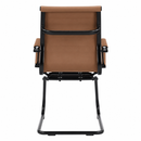 Aura Contemporary Medium Back Bonded Leather Visitor Chair - Black Frame