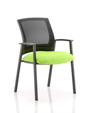 Metro Medium Mesh Back Stacking Visitor Chair With Arms - Bespoke Fabric - NWOF