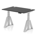 Air 800mm Deep Height Adjustable Desk With Cable Ports & Piste Foot - Black