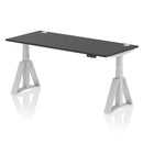 Air 800mm Deep Height Adjustable Desk With Cable Ports & Piste Foot - Black