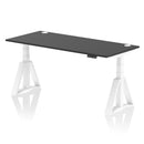 Air 800mm Deep Height Adjustable Desk With Cable Ports & Piste Foot - Black