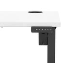 White Air Lite height adjustable slimline desk with cable ports by Dynamic, featuring a sleek design and modern workspace setup.