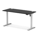Black Dynamic Air Lite height adjustable slimline desk with cable ports, featuring a sleek modern design and sturdy construction.