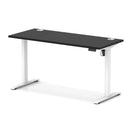 Black Dynamic Air Lite height adjustable slimline desk with cable ports, designed for modern ergonomic workspace setup.