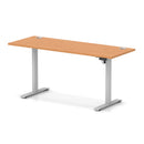 Dynamic Air Lite height adjustable slimline desk in beech with cable ports and modern design, perfect for ergonomic workspace setup.