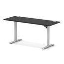 Black Air Lite height adjustable slimline desk by Dynamic with cable ports, featuring a sleek modern design and functional workspace.