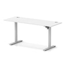 White Air Lite height adjustable slimline desk with cable ports by Dynamic, featuring a modern design and cable management options.