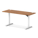 Air Lite Height Adjustable Slimline Desk With Cable Ports - Walnut - NWOF