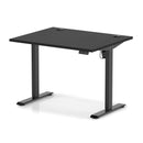 Black Air Lite height adjustable desk by Dynamic with cable ports, featuring a sleek modern design and ergonomic workspace.