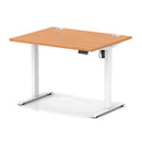 Dynamic Air Lite height adjustable desk in beech finish with cable ports, showcasing a modern ergonomic workspace solution.