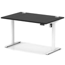 Black Air Lite height adjustable desk by Dynamic with cable ports, featuring a sleek design and ergonomic workspace.