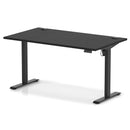 Black Air Lite height adjustable desk by Dynamic with cable ports, featuring a sleek modern design and adjustable height functionality.