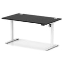Black Air Lite height adjustable desk by Dynamic with cable ports, featuring a sleek modern design and ergonomic workspace.