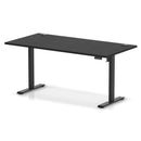 Black Air Lite height adjustable desk by Dynamic with cable ports, featuring a sleek design and ergonomic workspace.