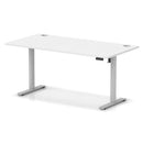 White Air Lite height adjustable desk with cable ports by Dynamic, featuring a sleek modern design and ergonomic workspace.
