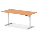 Dynamic Air Lite height adjustable desk with beech finish and built-in cable ports, featuring a sleek modern design.