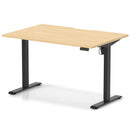 Dynamic Air Lite height adjustable desk with scalloped maple edge, showcasing smooth surface and modern design.