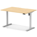 Dynamic Air Lite height adjustable desk with scalloped maple edge, ergonomic workspace for flexible office setups.