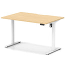 Dynamic Air Lite height adjustable desk with scalloped maple edge, showcasing a sleek modern workspace centerpiece.