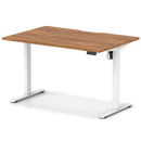 Dynamic Air Lite height adjustable desk with scalloped walnut edge, showcasing smooth surface and ergonomic design.