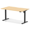 Dynamic Air Lite height adjustable desk with scalloped maple edge, featuring sleek design and ergonomic workspace.