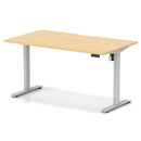 Dynamic Air Lite height adjustable desk with scalloped maple edge, showcasing sleek modern design and smooth height adjustment features.