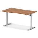 Dynamic Air Lite height adjustable desk with scalloped walnut edge, modern workspace furniture for ergonomic comfort