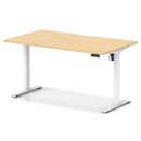 Dynamic Air Lite height adjustable desk with scalloped maple edge, featuring a sleek and modern workspace design.