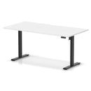 Dynamic Air Lite height adjustable desk with scalloped edge in white, featuring a modern design and smooth surface.