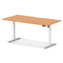 Dynamic Air Lite height adjustable desk with scalloped beech edge, showcasing sleek wood finish and modern ergonomic design.