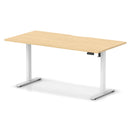 Dynamic Air Lite height adjustable desk with scalloped maple edge, showcasing its sleek design and adjustable height feature.