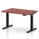 Air 800mm Deep Height Adjustable Desk With Cable Ports - Brick Red